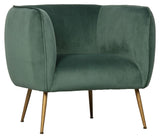 Woood Scout Lounge Chair - Green Velor