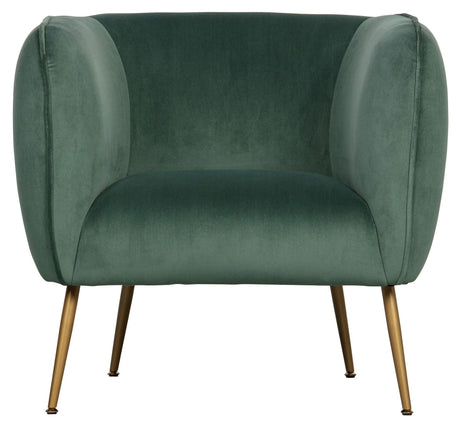 Woood Scout Lounge Chair - Green Velor