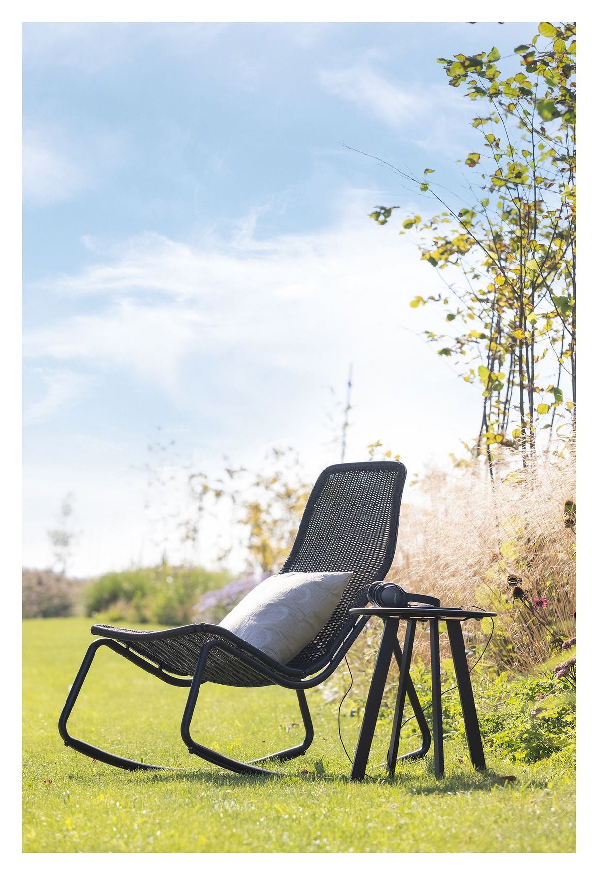 Tom Swing Chair utomhus, svart rotting/metall