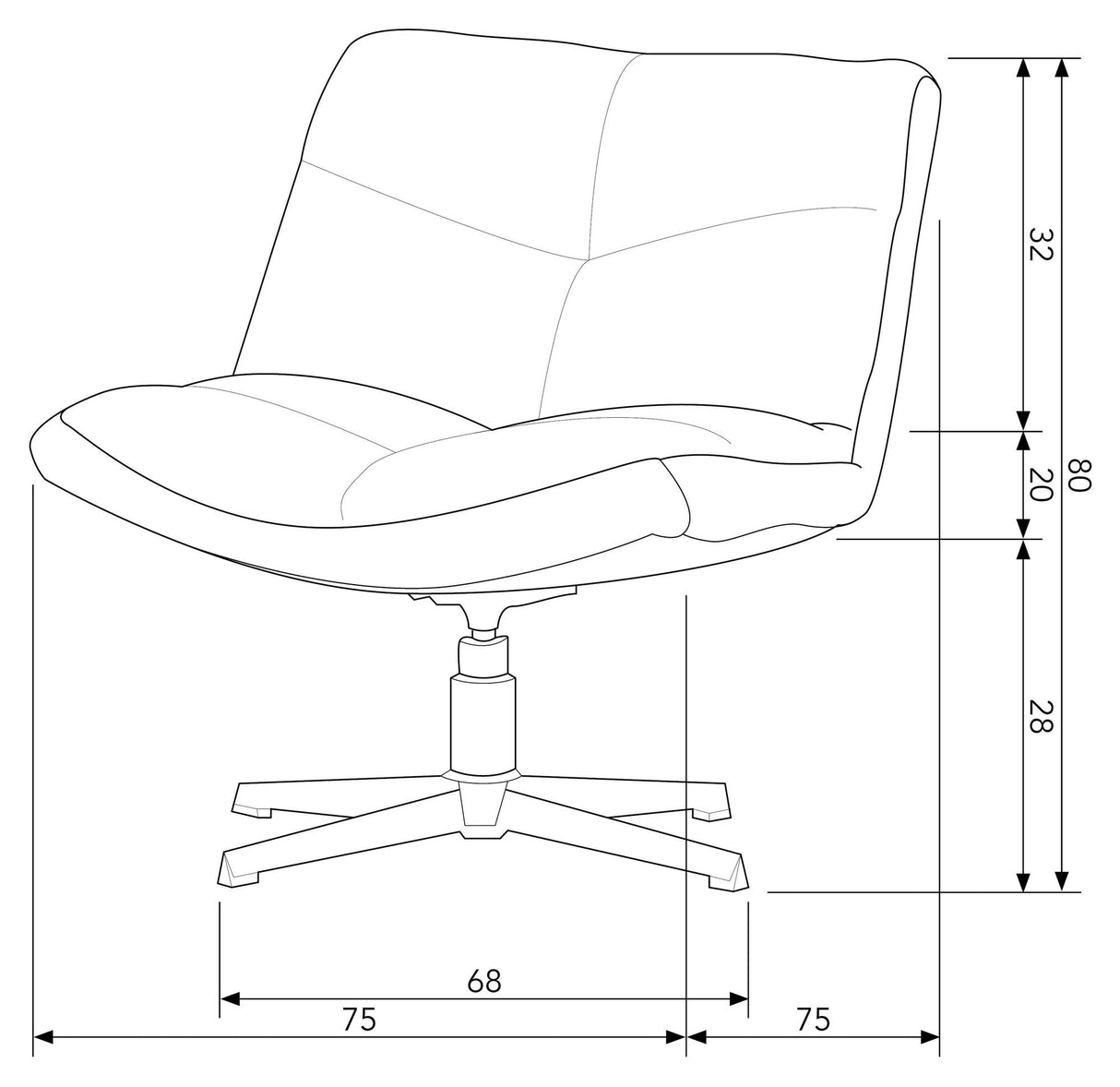 Vinny Lounge Chair w. svivningsfot - off -white bouclé