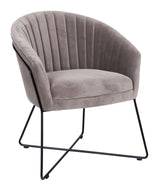 Zitta Lounge Chair - Grey w. black metal ram