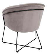 Zitta Lounge Chair - Grey w. black metal ram