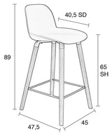 Zuiver Albert Kuip Barstol - Svart, SH: 66 cm