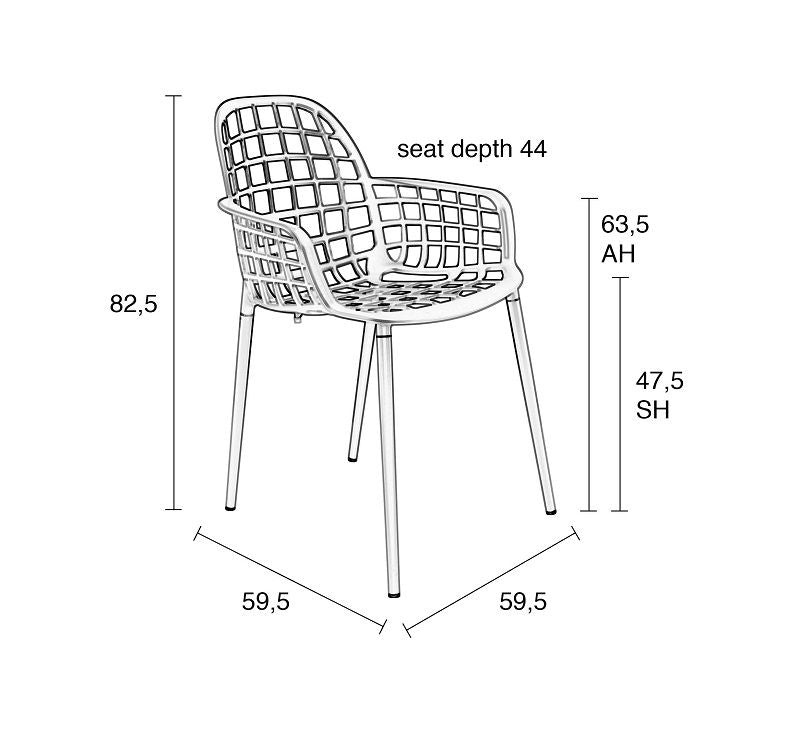 Zuiver Albert Kuip Garden Chair w/armstöd, grönt