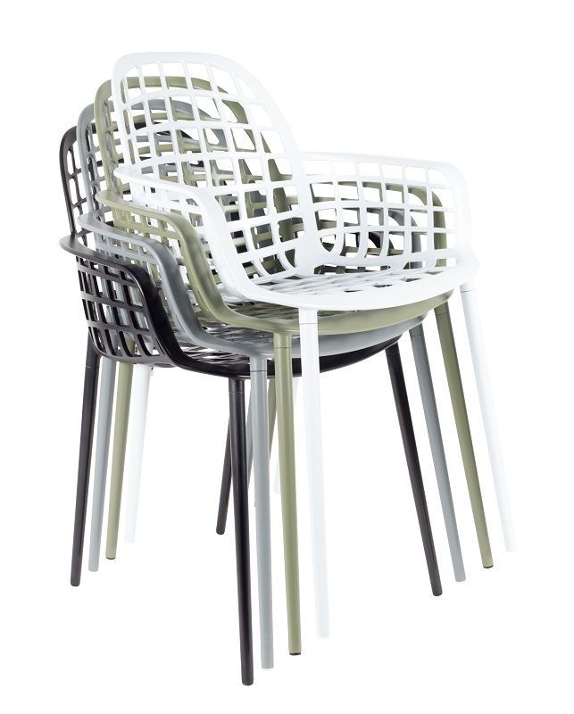 Zuiver Albert Kuip Garden Chair w/armstöd - ljusgrå