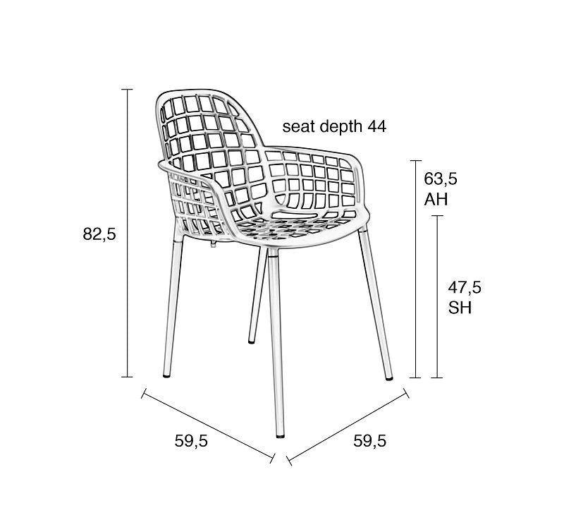 Zuiver Albert Kuip Garden Chair w/armstöd - Svart