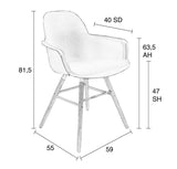 Zuiver Albert Kuip Dining Chair Armest - White