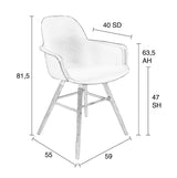 Zuiver Albert Kuip Dining Chair Armests - Taupe