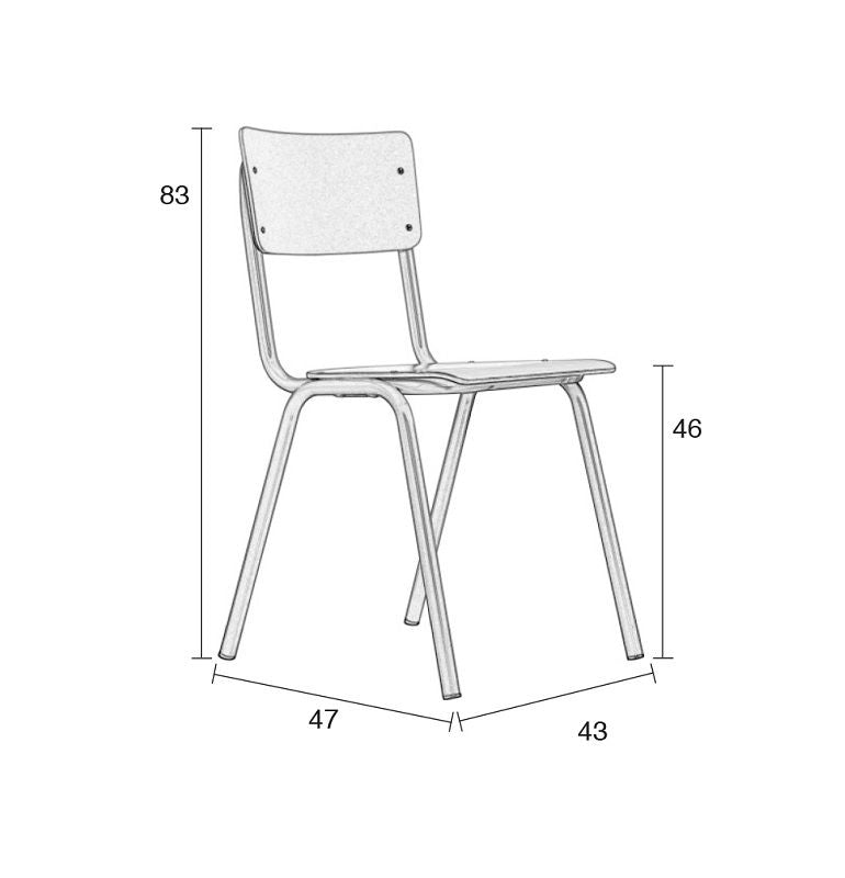 Zuiver tillbaka till skolan Stacking Chair - White