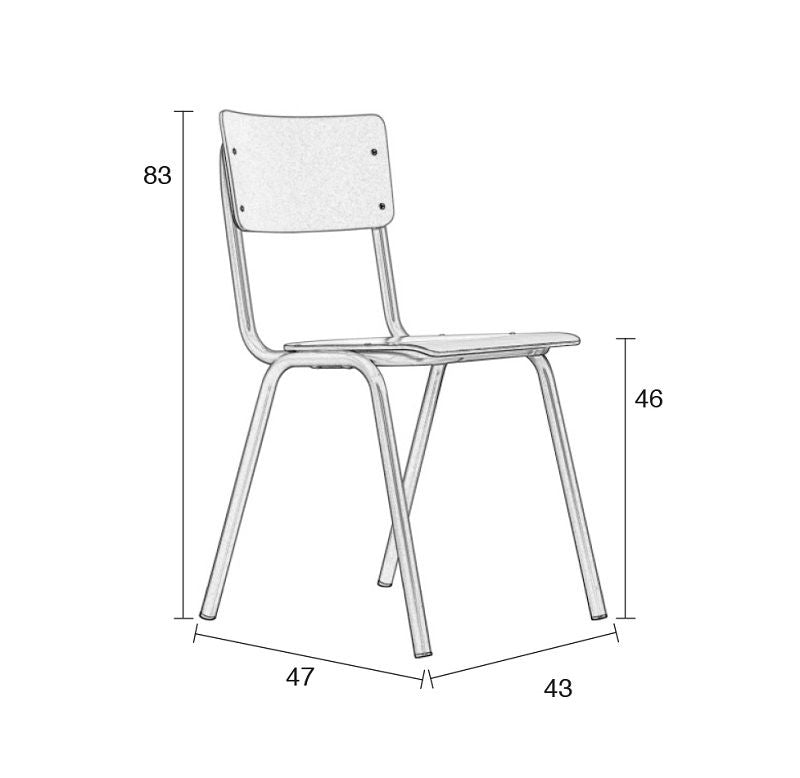 Zuiver tillbaka till skolan Stacking Chair - Black