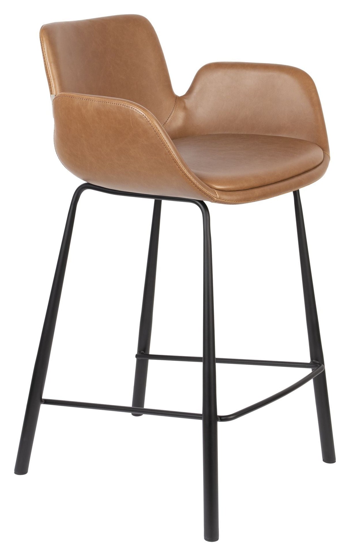 Zuiver Brit Bar Pall - Brown Leatherette, SH: 67,5 cm