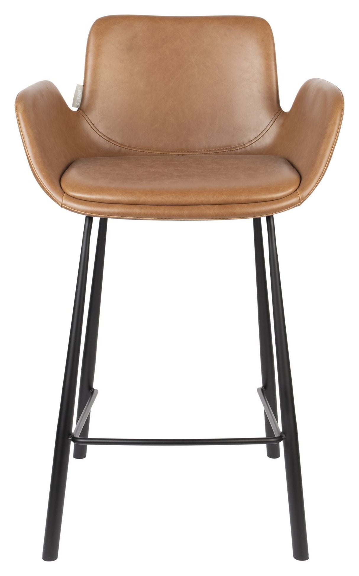 Zuiver Brit Bar Pall - Brown Leatherette, SH: 67,5 cm