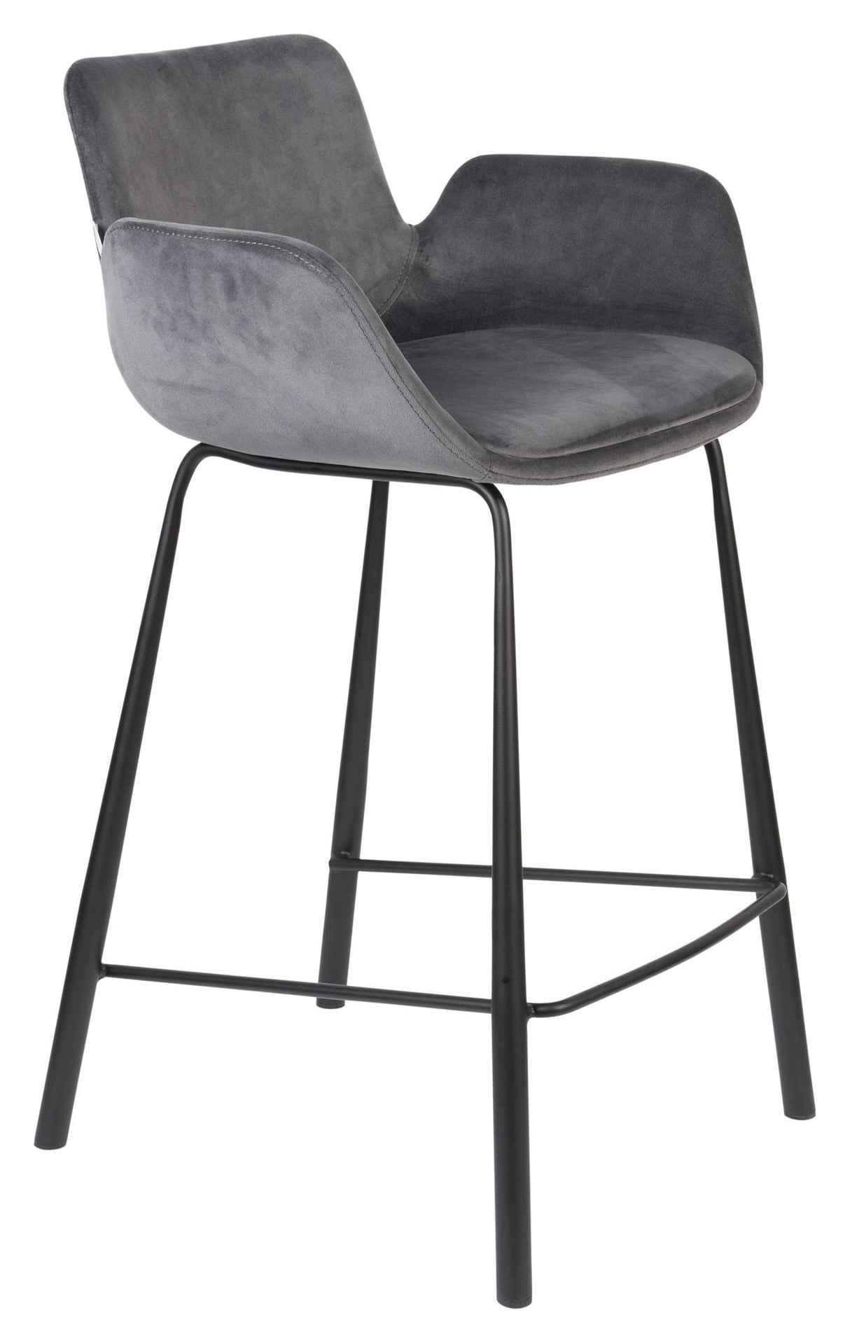 Zuiver Brit Bar Pall - Dark Grey Velor, SH: 67,5 cm