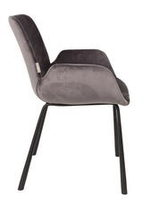 Zuiver Brit Dining Chair w/Armstests - Dark Grey