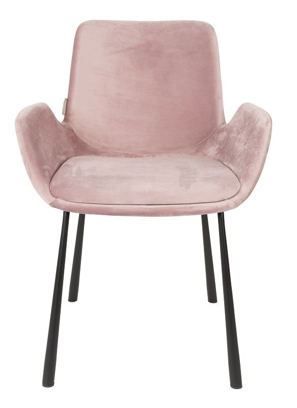 Zuiver Brit Dining Chair w/armstöd - rosa