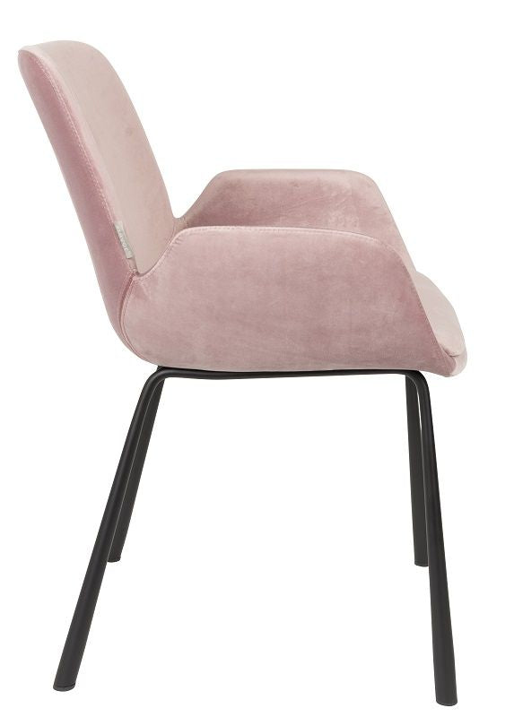 Zuiver Brit Dining Chair w/armstöd - rosa