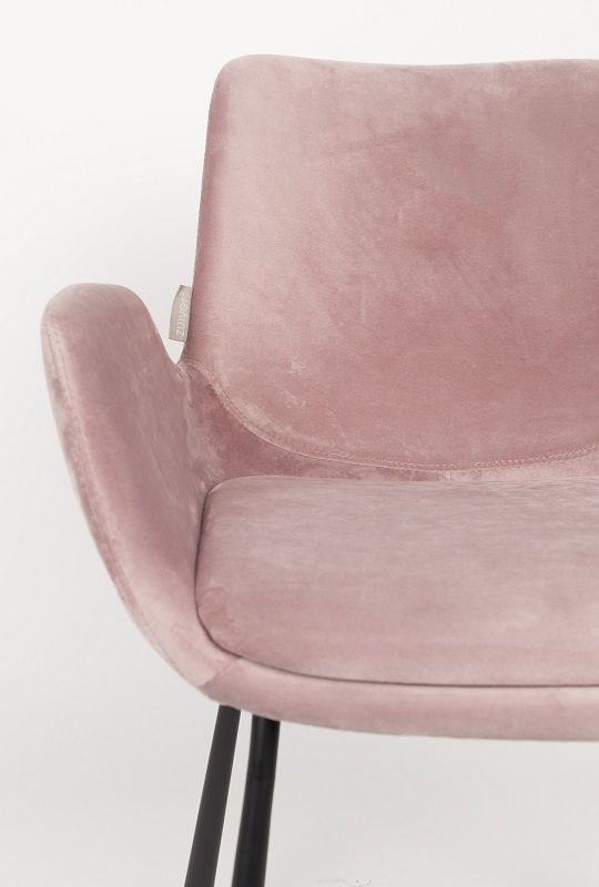 Zuiver Brit Dining Chair w/armstöd - rosa