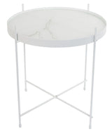 Zuiver Cupid Side Table - White Marble Laminate Ø43