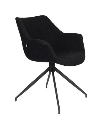 Doulton Lounge -stol med svängbar bas - Swivel Black Bouclé