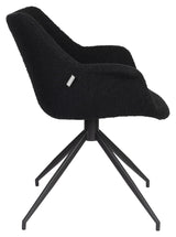 Doulton Lounge -stol med svängbar bas - Swivel Black Bouclé