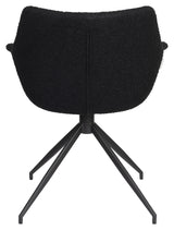 Doulton Lounge -stol med svängbar bas - Swivel Black Bouclé