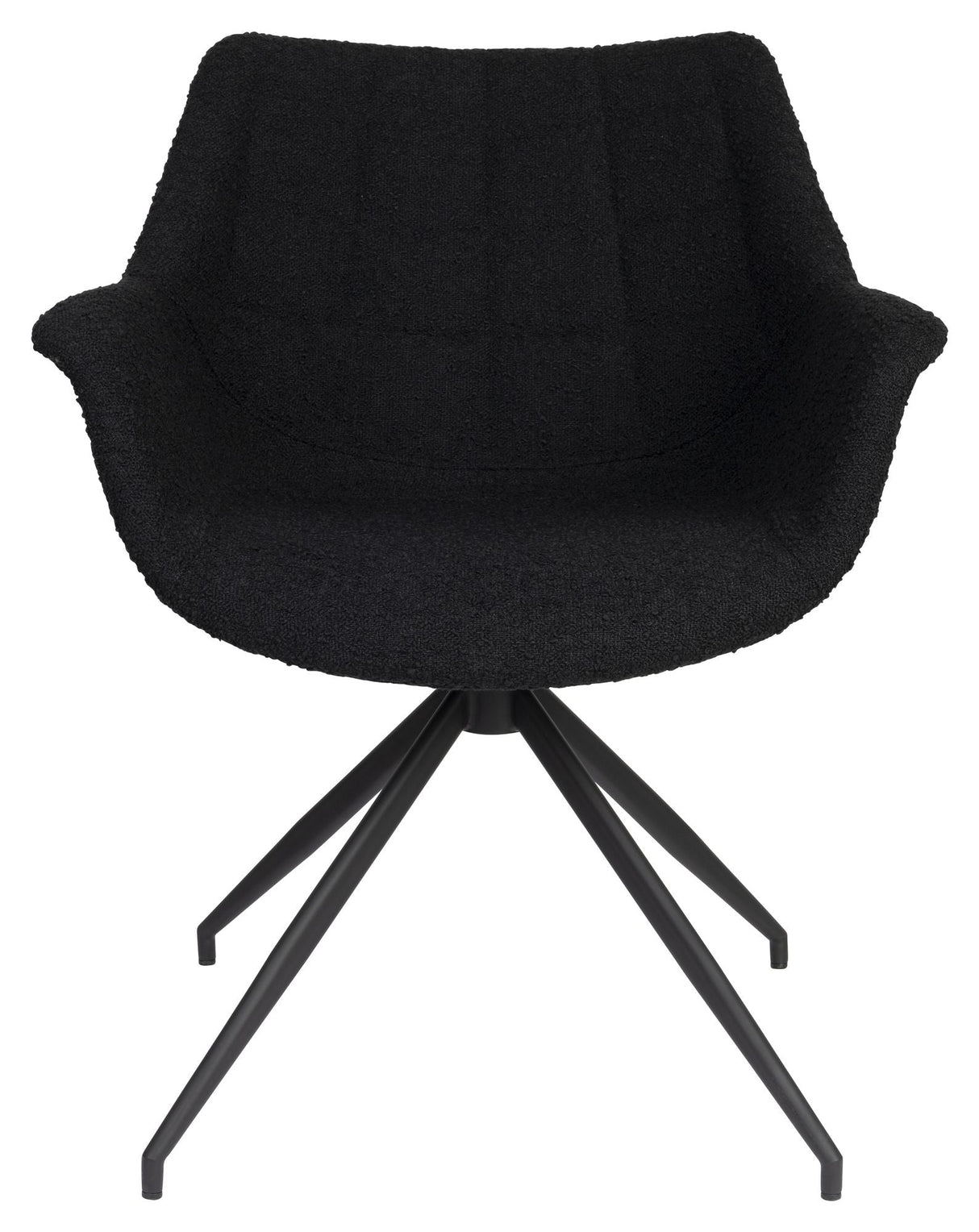 Doulton Lounge -stol med svängbar bas - Swivel Black Bouclé