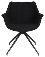 Doulton Lounge -stol med svängbar bas - Swivel Black Bouclé