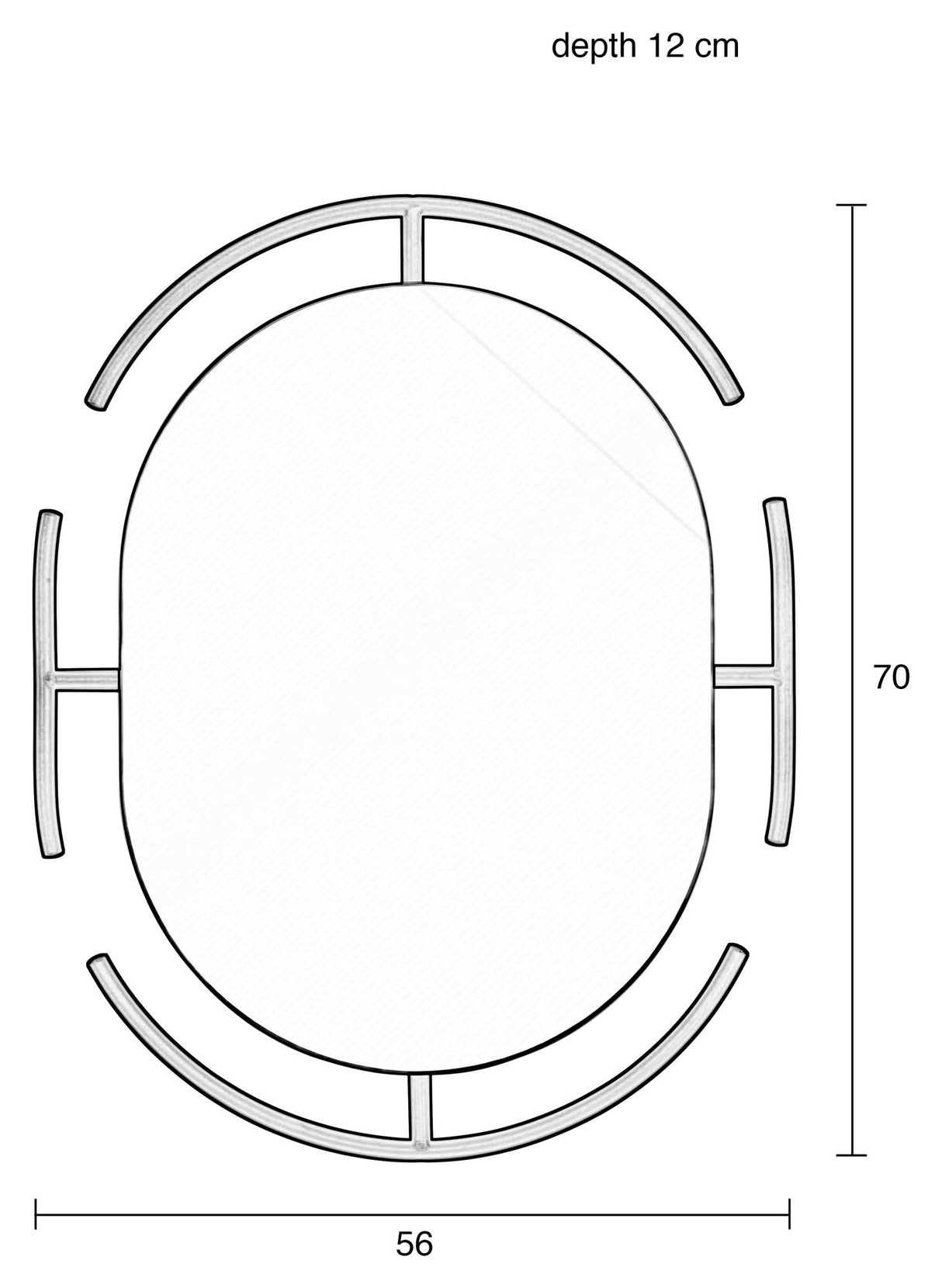 Emma Mirror, 56x70, svart ram