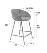 Zuiver Feston Bar Pall - Grå tyg, SH: 65cm