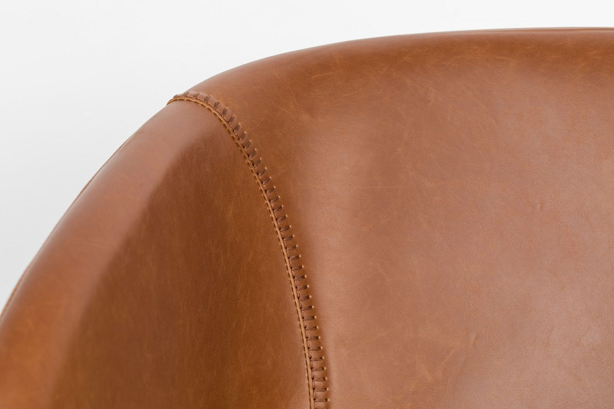 Zuiver Feston Lounge Chair - Brown Leatherette