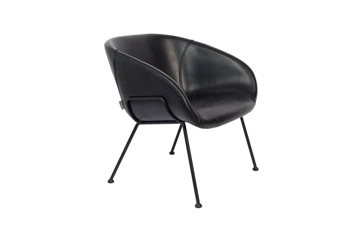 Zuiver Feston Lounge Chair - Black Leatherette