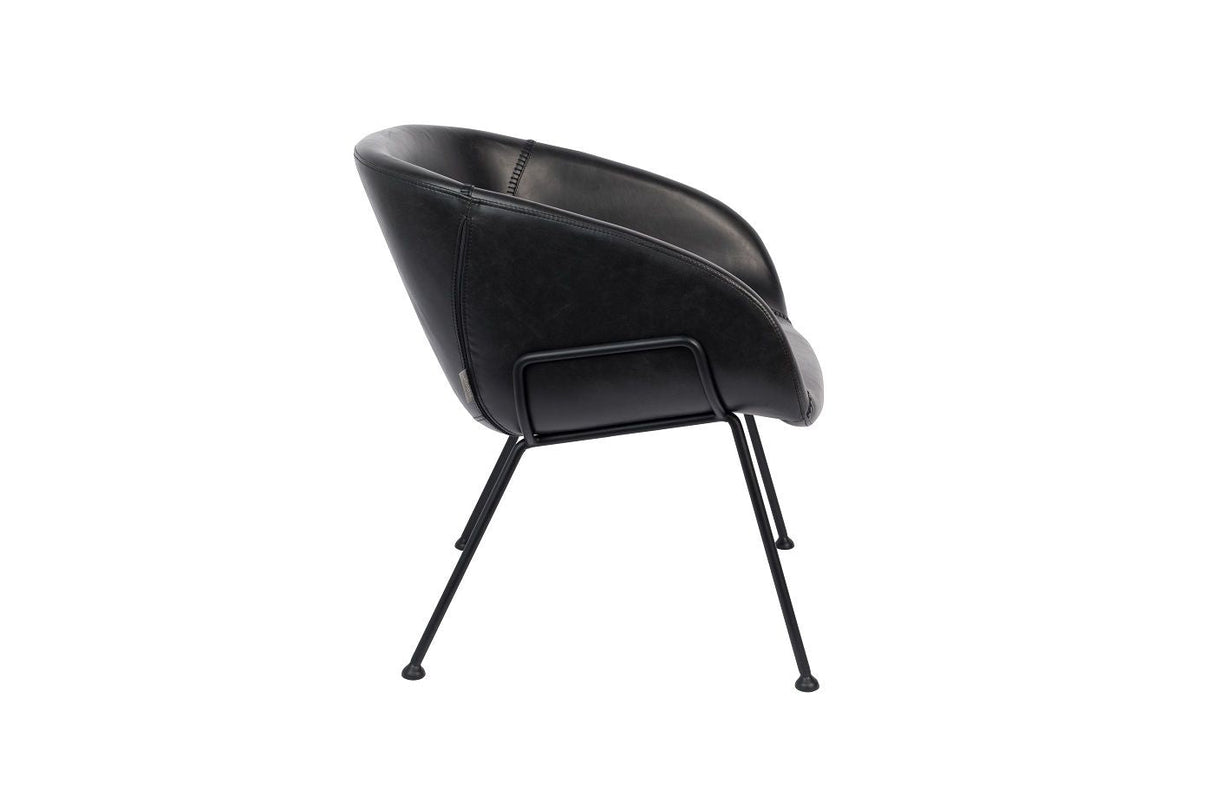 Zuiver Feston Lounge Chair - Black Leatherette