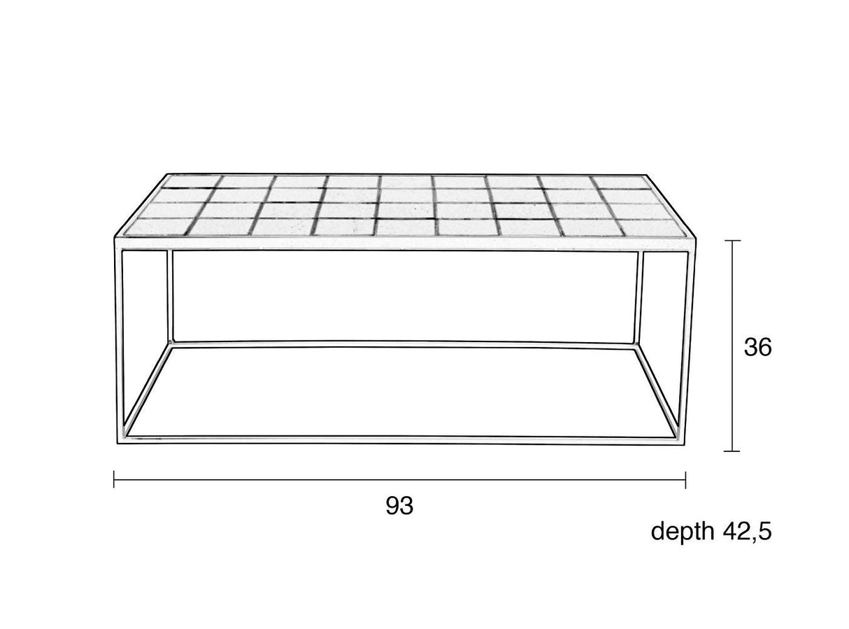 Zuiver Glazed Coffee Table 93x43 - Svart