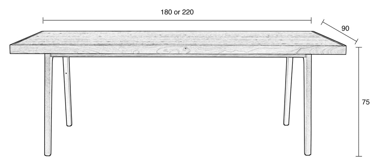 Harvest Dining Tabell 180x90 - Natural Oak Veneer