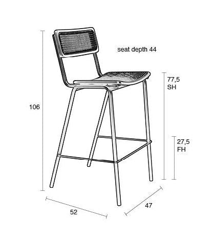 Zuiver Jort Barstool - Grön/natur