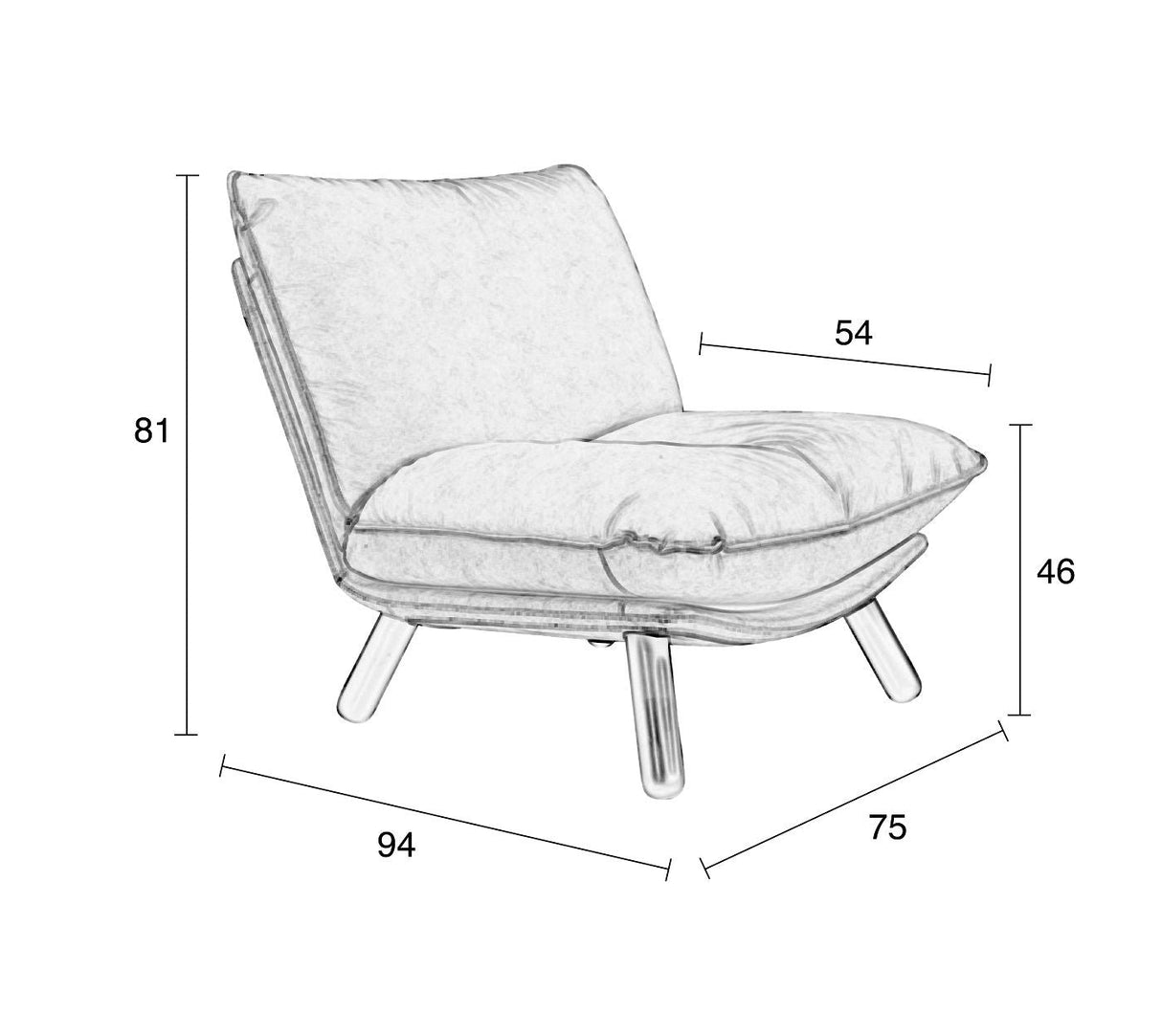 Zuiver Lazy Sack Lounge Chair - Light Grey