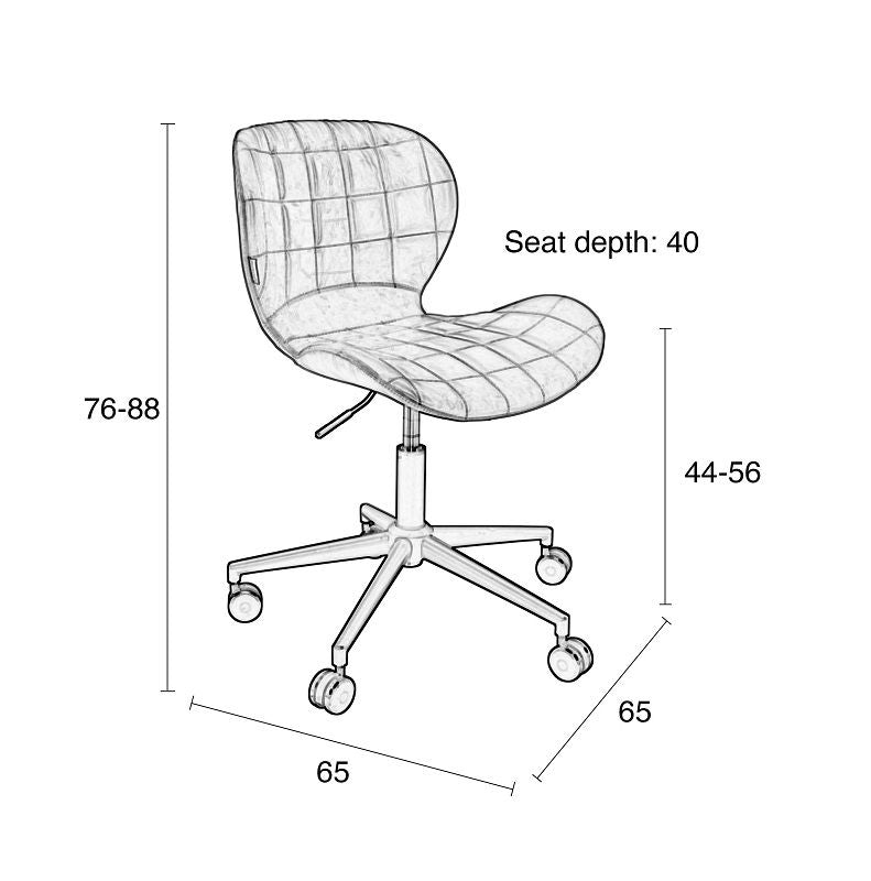 Zuiver OMG Office Chair - Brown Pu