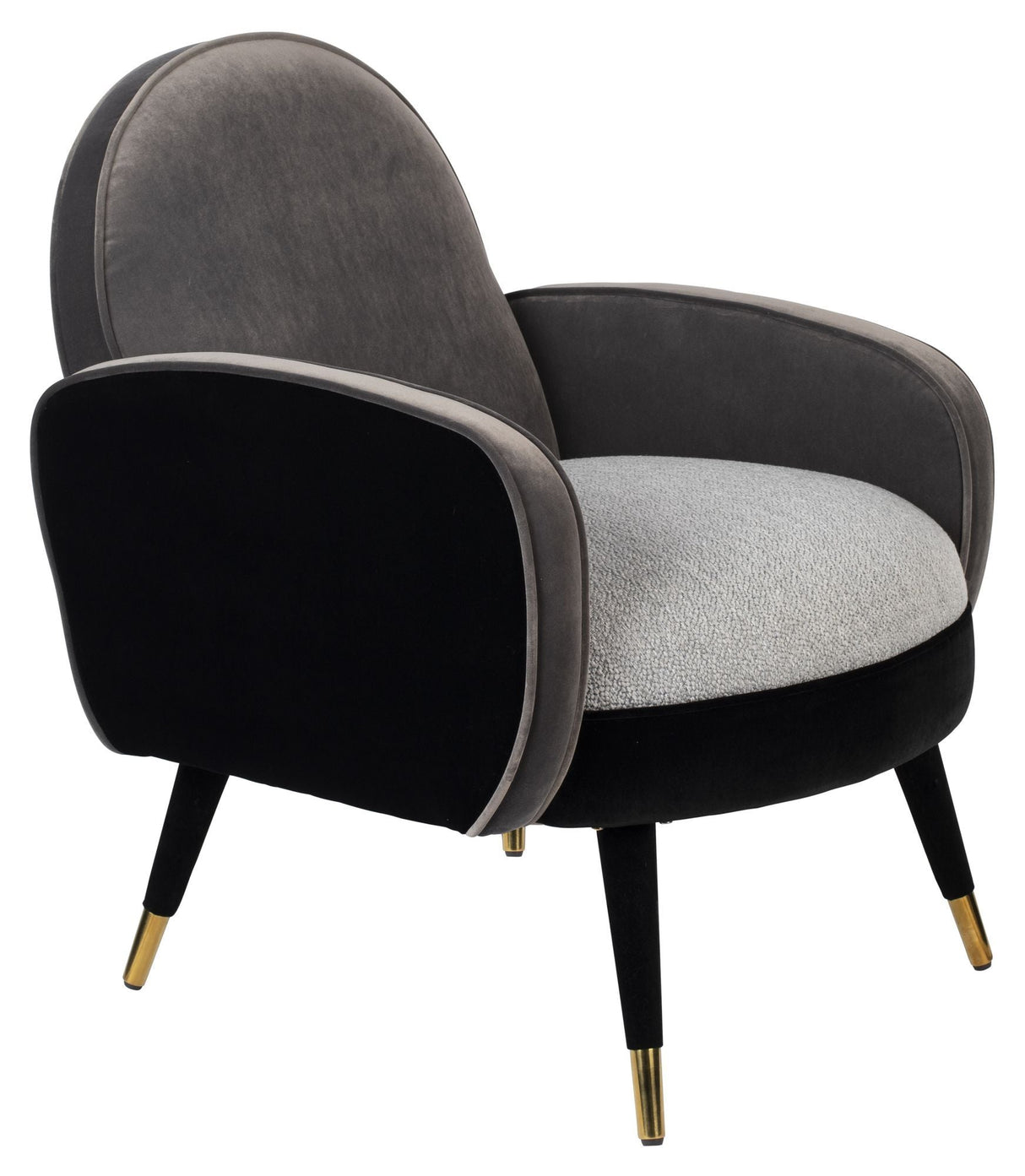 Zuiver Sam Lounge Chair - Velor Black/Gray