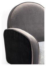 Zuiver Sam Lounge Chair - Velor Black/Gray