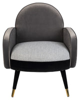 Zuiver Sam Lounge Chair - Velor Black/Gray