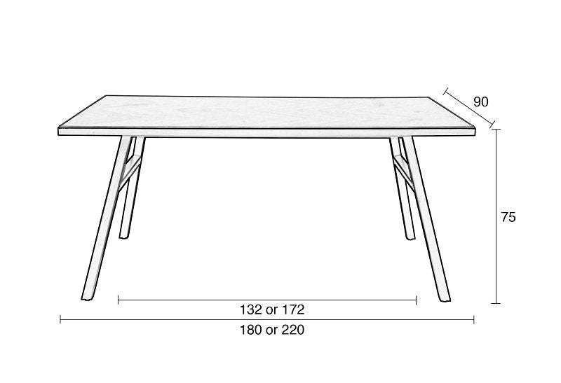 Zuiver Seth Dining Tabell 180x90 - Svart/natur