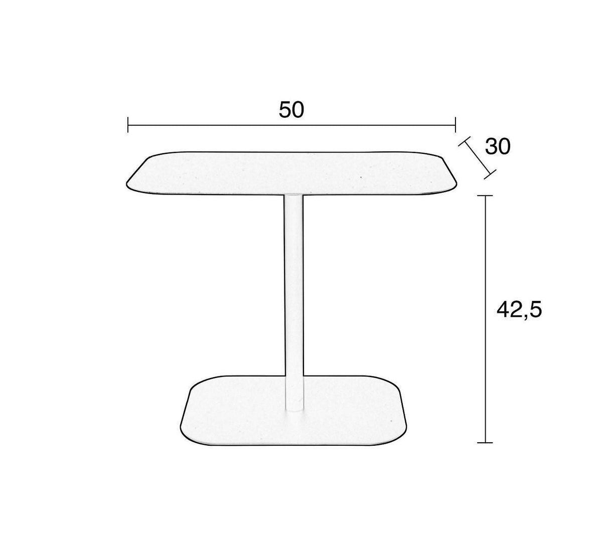 Zuiver Snow Side Tabell 50x30 - Svart