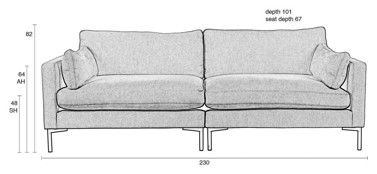 Zuiver Summer 3-Pers. Soffa, kaffe