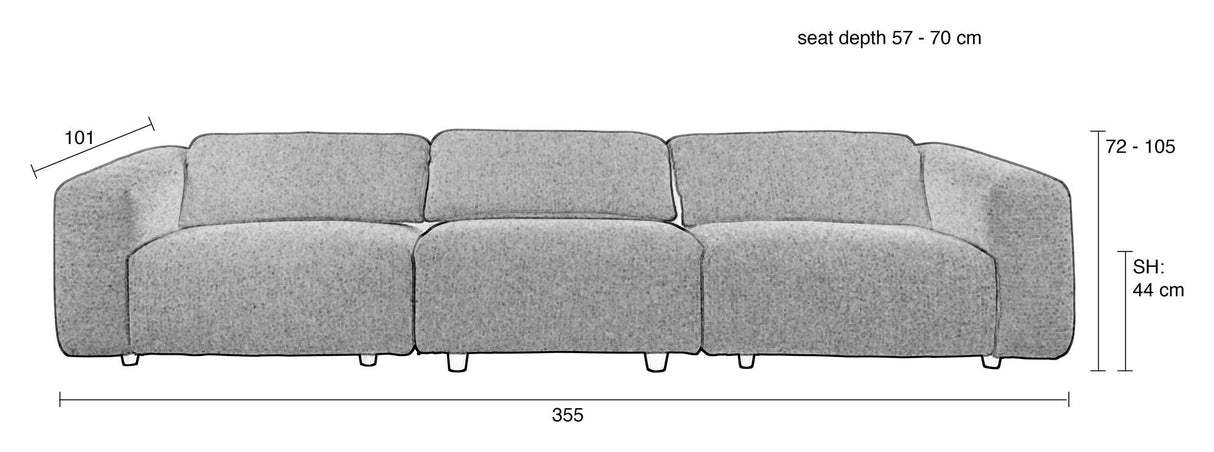 Zuiver Wings 4,5-pers. Soffa, karamell