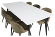 Polar Matbord med 6 Velvet-stolar, Grön Velour
​