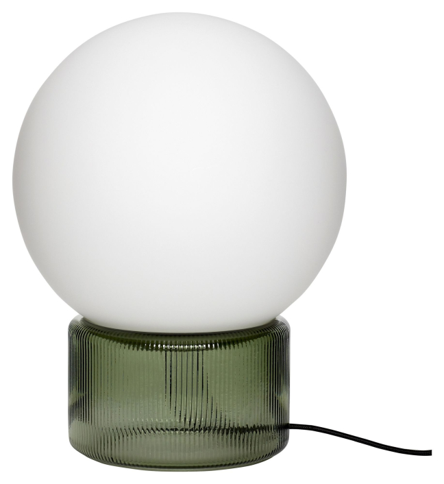 hubsch-sphere-bordslampa-glas-opal-gron