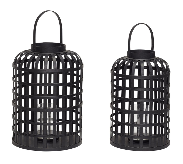 hubsch-grid-ljuslykta-set-m-glas-svart-bambu