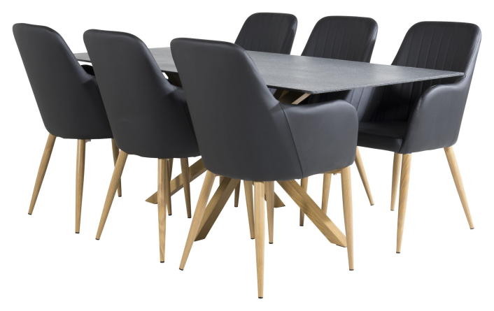 piazza-matbord-i-gra-spraystone-med-6-comfort-stolar-svart