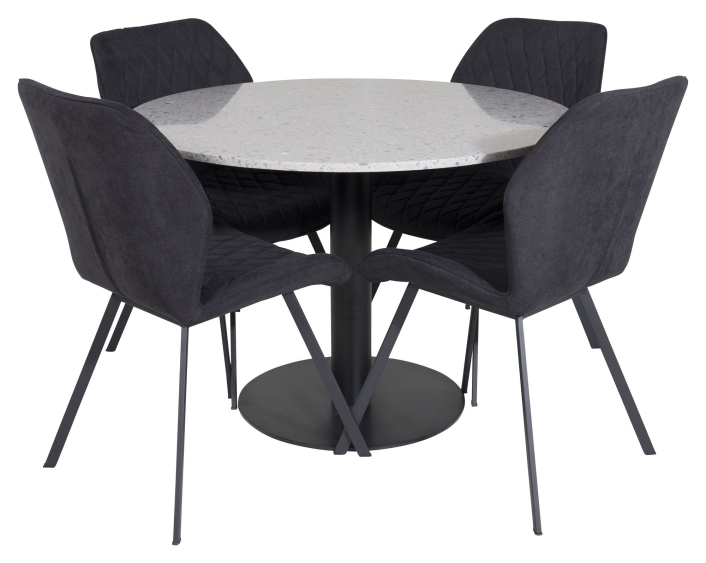 razzia-matbord-o106-med-4-gemma-stolar-svart