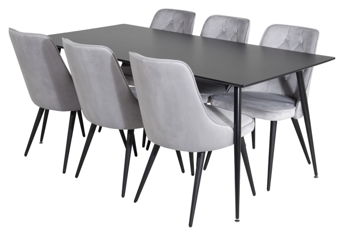 silar-matbord-i-svart-melamin-med-6-velvet-delux-stolar-gra